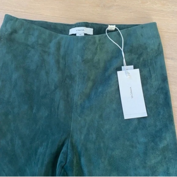 Vince Suede Pants In Green XS - Picture 3 of 6